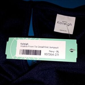 Kaileigh Adaline Front Tie Detail Knit Jumpsuit